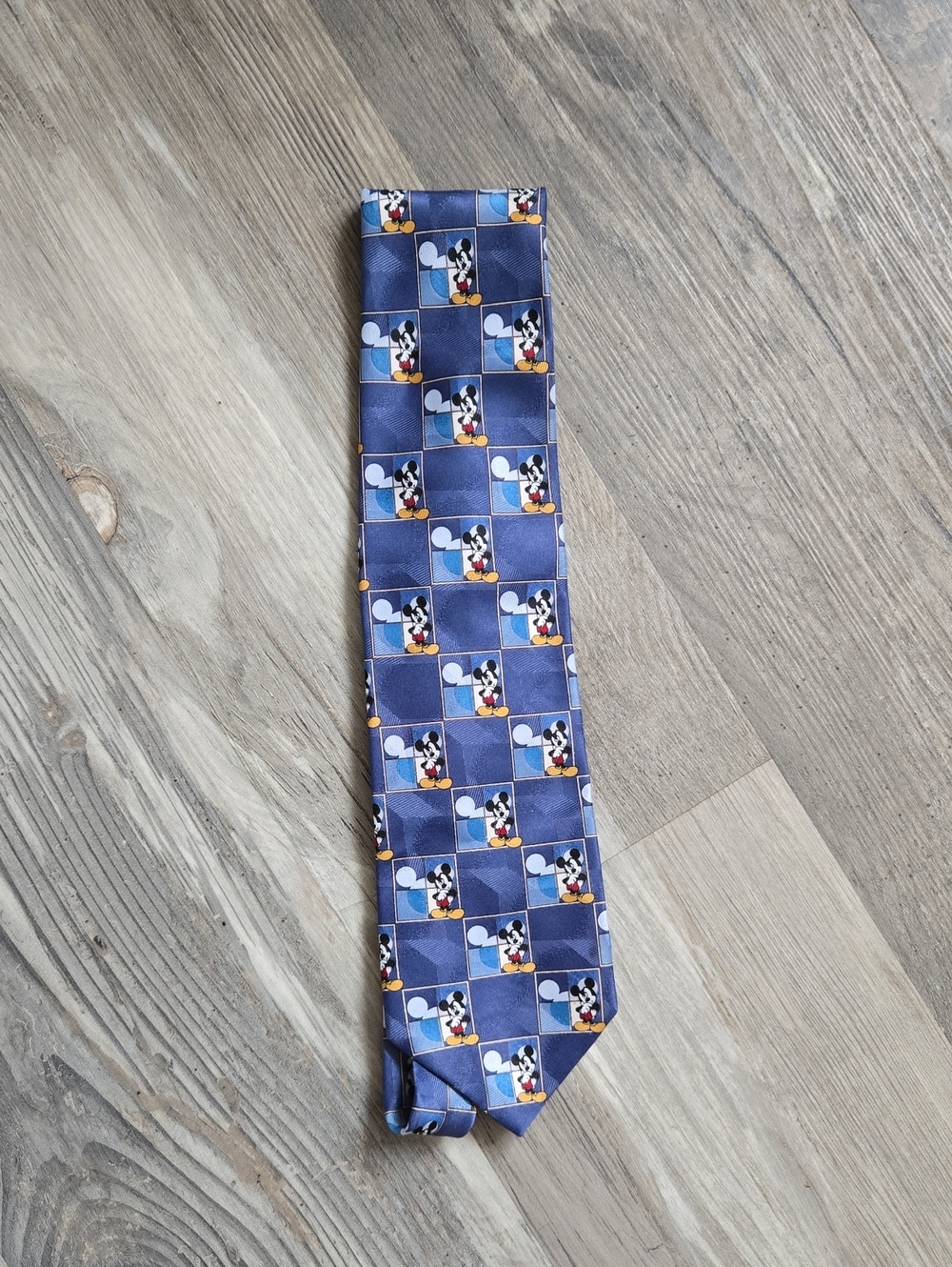 Disney Navy Blue Mickey Mouse Grid Tie